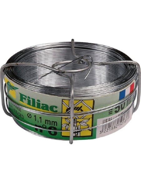 FIL D'ATTACHE FILIAC - ACIER GALVANISÉ - LONGUEUR 50 M N°6
