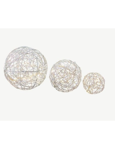 3 BOULES EN METAL MICRO LED BLC CHD