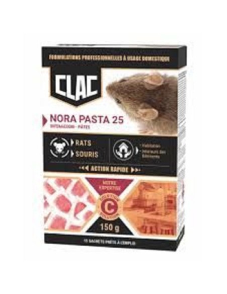 NORA PASTA 25 - PÂTES HUILÉES RATS-SOURIS - Difénacoum - 150g