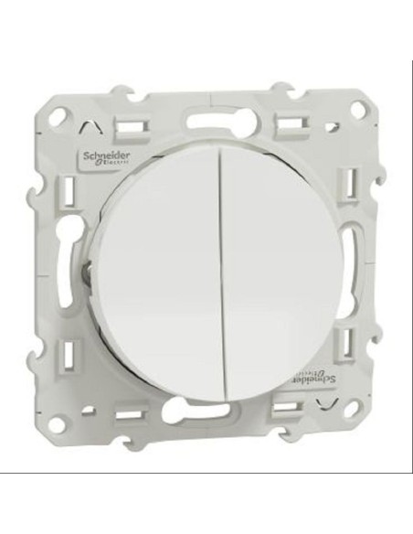 Odace, double va-et-vient Blanc, connexion rapide, à vis
