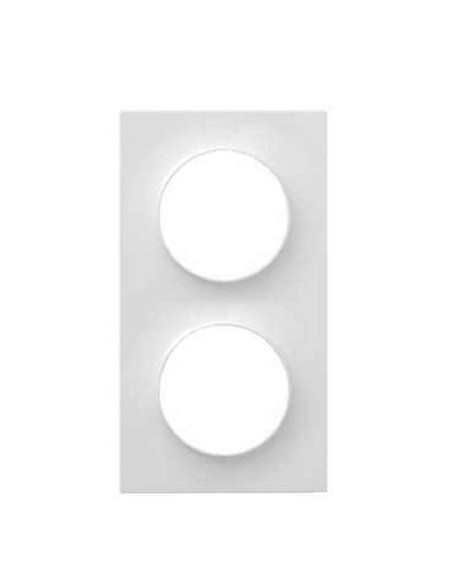 Odace Styl, plaque Blanc 2 postes horizontaux ou verticaux entraxe 71mm