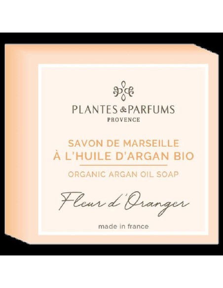 Savon de Marseille 100g à l'Huile d'Argan - Fleur d'Oranger