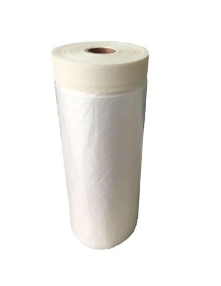 BACHE DE PROTECTION AVEC RUBAN ADHESIF POLYETHYLENE 140CMX33MT