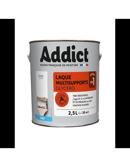 Laque Multisupports Glycéro Blanc Mat 2.5L