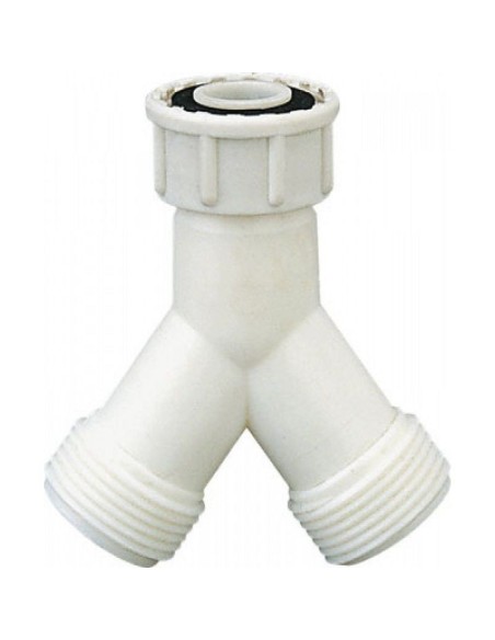 RACCORD Y FEMELLE MOBILE 3/4 - 2 SORTIES M 3/4 PLASTIQUE SACHET 1 PIÈCE