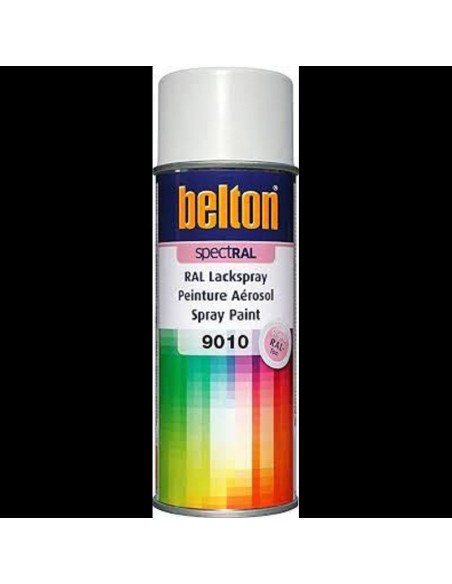 BOMBE PEINTURE MAT RAL 9010 BLANC PUR 400ML