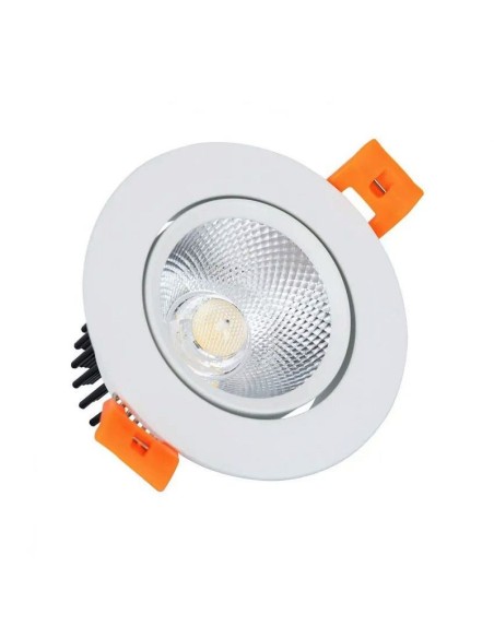 Spot led dowlight orientable cob 7w rond blanc chaud 3000k