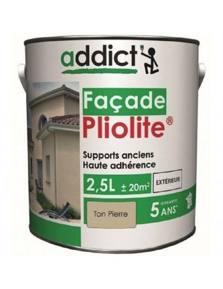 ADDICT Façade 100% pliolite - Conditionnement : 2,5L, Couleur : ton pierre