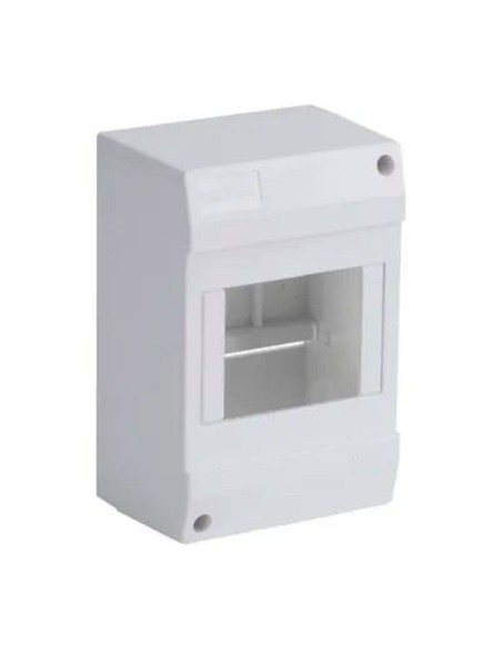 COFFRET VIDE 1 RAIL/4 MODULES 86X160X73MM BLANC