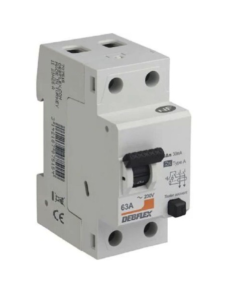 INTERRUPTEUR DIFFERENTIEL 2P 30MA 63A 2 MODULES TYPE A