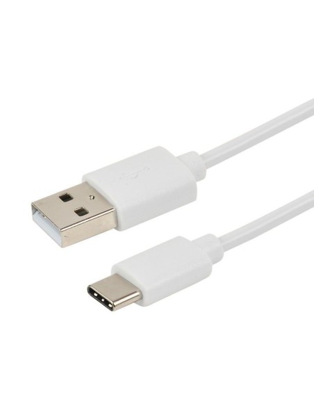 Cordon USB 2.0 - A M / C M - 3A - blanc - 2m