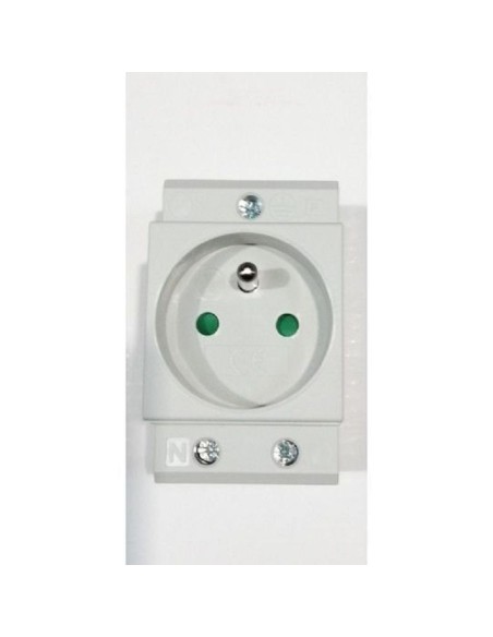 Prise modulaire de couleur grise pour armoires électriques, 230 VAC, 16A