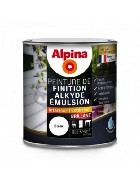 ALKYDE EMULSION BRILLANT 0.5L BLANC