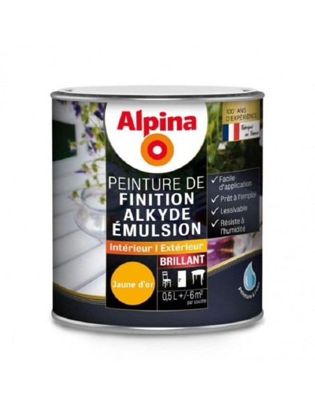 ALKYDE EMULSION BRILLANT 0,5 L JAUNE D'OR