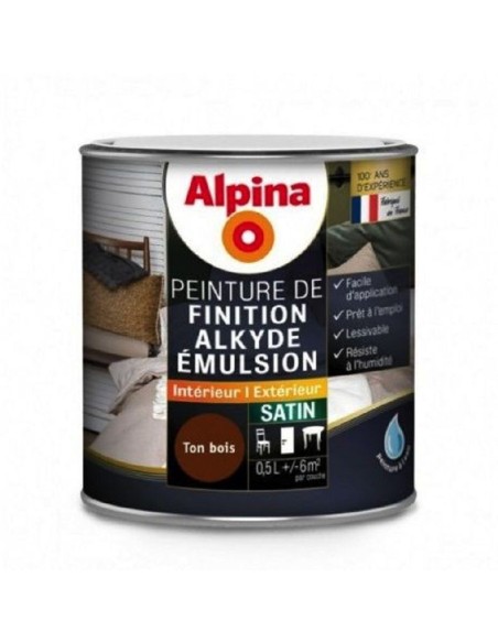ALKYDE EMULSION SATIN 0.5L TON BOIS