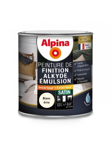 ALKYDE EMULSION SATIN 0,5 L BLANC ECRU