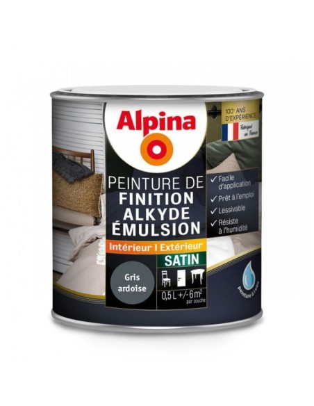 ALKYDE EMULSION SATIN 0,5 L GRIS ARDOISE