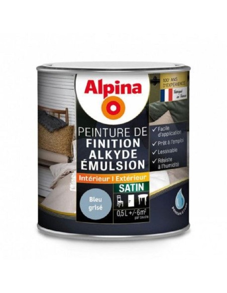 ALKYDE EMULSION SATIN 0,5 L  BLEU GRISE