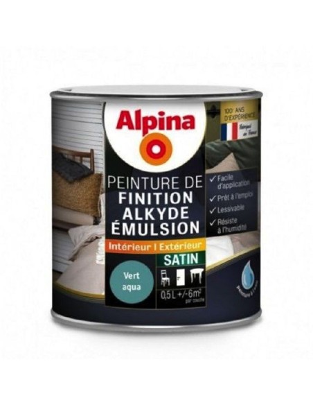 ALKYDE EMULSION SATIN 0.5L VERT AQUA