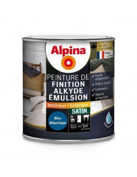 ALKYDE EMULSION SATIN 0,5 L  BLEU ATLANTIQUE