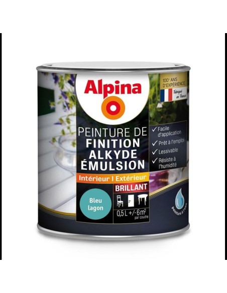ALKYDE EMULSION BRILLANT 0,5 L BLEU LAGON