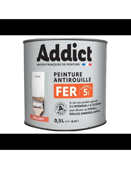 ADDICT PEINT FER BRIL 0L5 BLANC