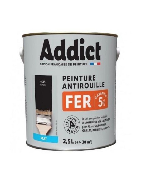ADDICT PEINT FER MAT 2L5 NOIR