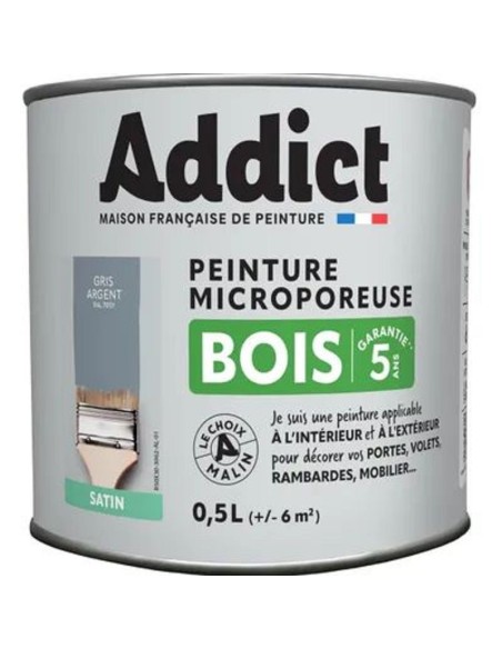 ADDICT PEINT BOIS SATIN 0L5 GRIS AR